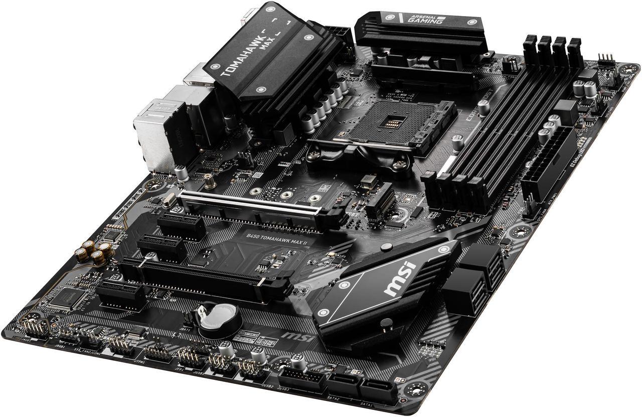 Alt view image 4 of 7 - MSI B450 TOMAHAWK MAX II AM4 AMD B450 SATA 6Gb/s ATX AMD Motherboard