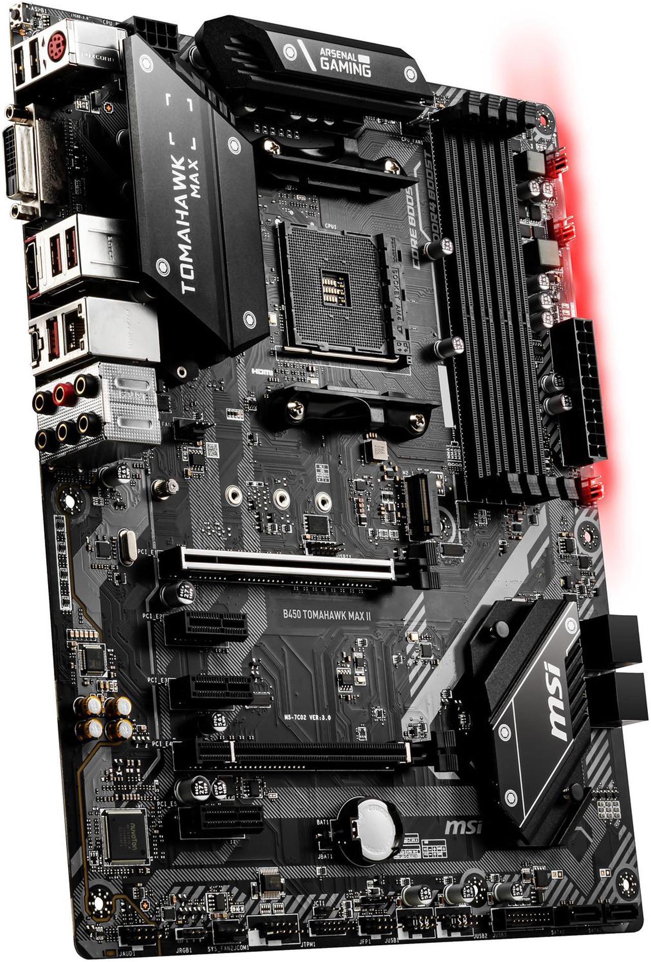 Alt view image 3 of 7 - MSI B450 TOMAHAWK MAX II AM4 AMD B450 SATA 6Gb/s ATX AMD Motherboard