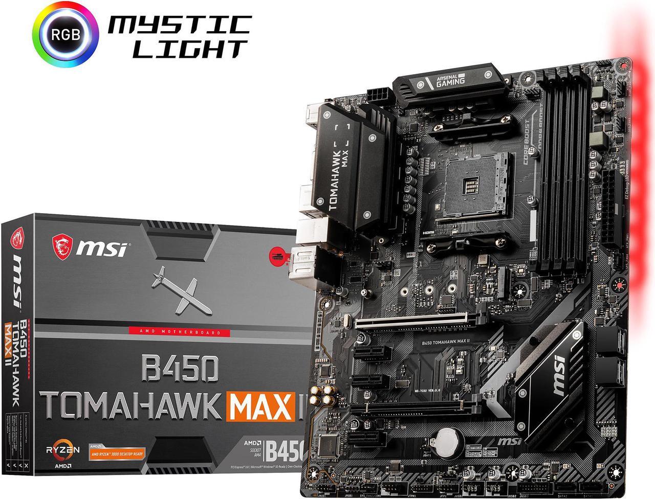 Alt view image 7 of 7 - MSI B450 TOMAHAWK MAX II AM4 AMD B450 SATA 6Gb/s ATX AMD Motherboard