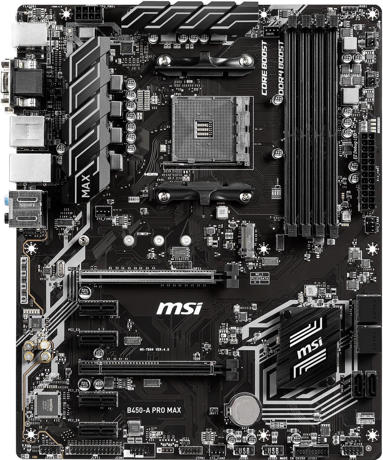 Main image of MSI PRO B450-A PRO MAX AM4 AMD B450 ATX AMD Motherboard