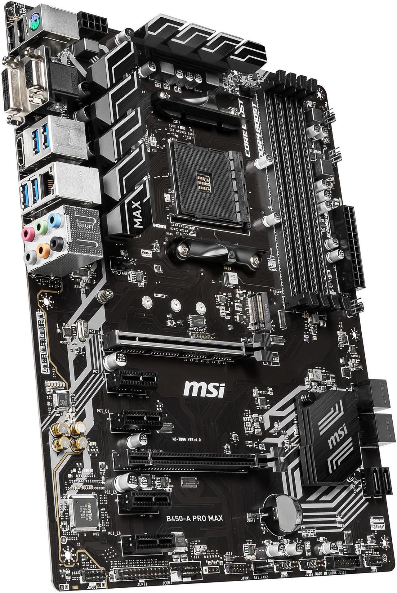 Alt view image 4 of 9 - MSI PRO B450-A PRO MAX AM4 AMD B450 ATX AMD Motherboard