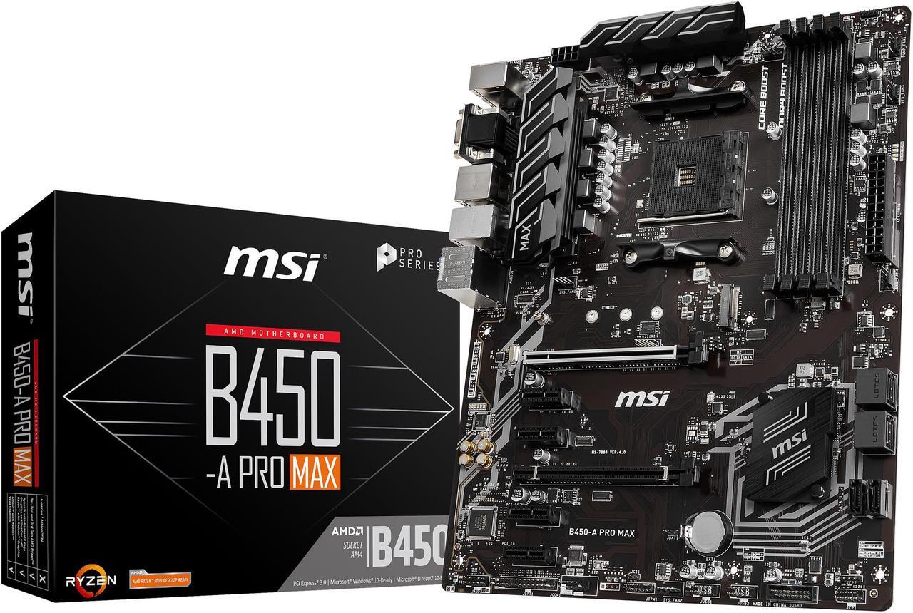 Alt view image 8 of 9 - MSI PRO B450-A PRO MAX AM4 AMD B450 ATX AMD Motherboard