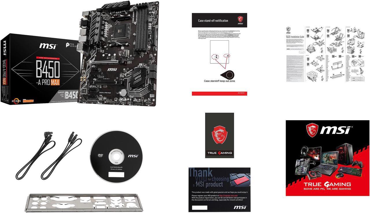 Alt view image 7 of 9 - MSI PRO B450-A PRO MAX AM4 AMD B450 ATX AMD Motherboard