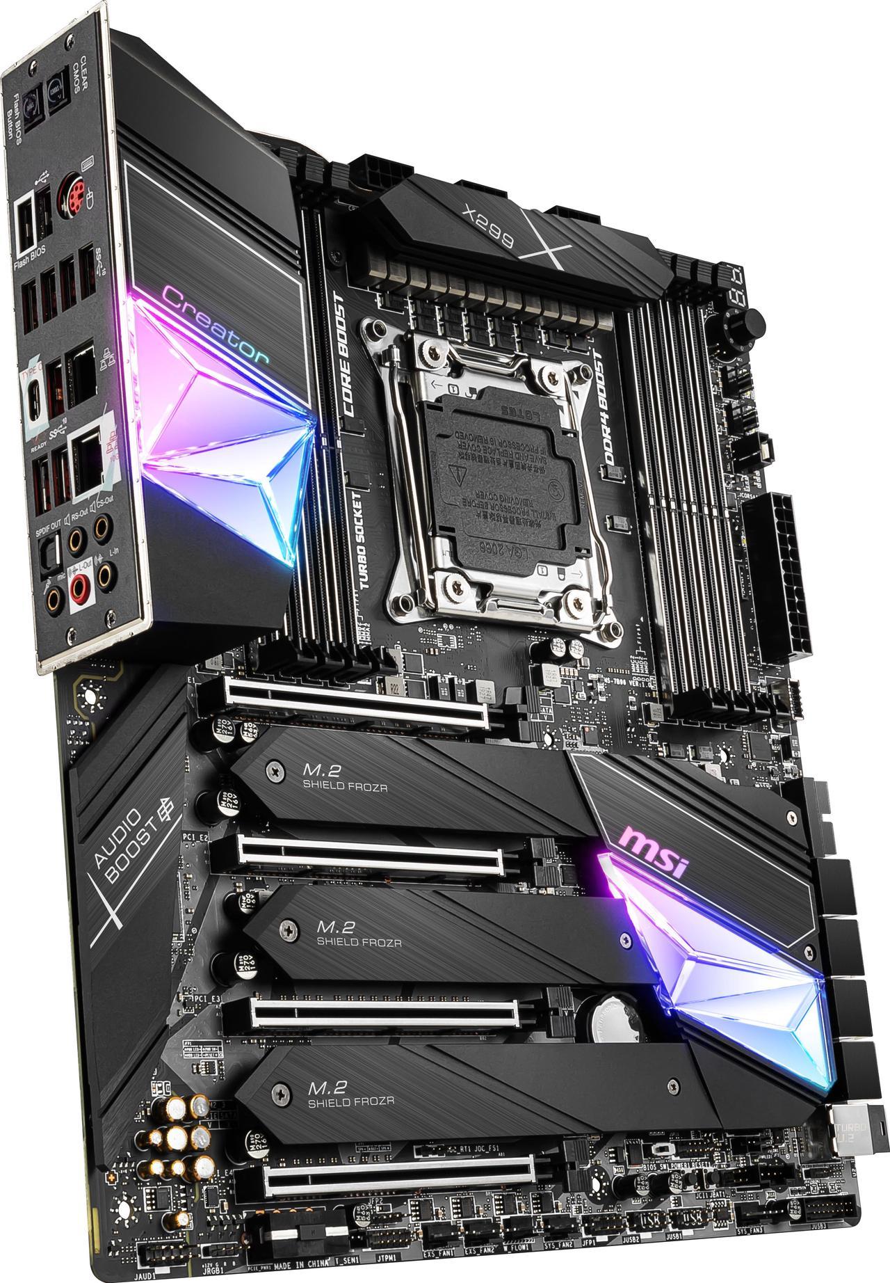 Alt view image 2 of 5 - MSI Creator X299 LGA 2066 Intel X299 SATA 6Gb/s Extended ATX Intel Motherboard - OEM