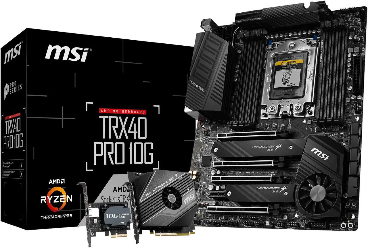 Alt view image 9 of 10 - MSI PRO TRX40 PRO 10G sTRX4 AMD TRX40 ATX AMD Motherboard
