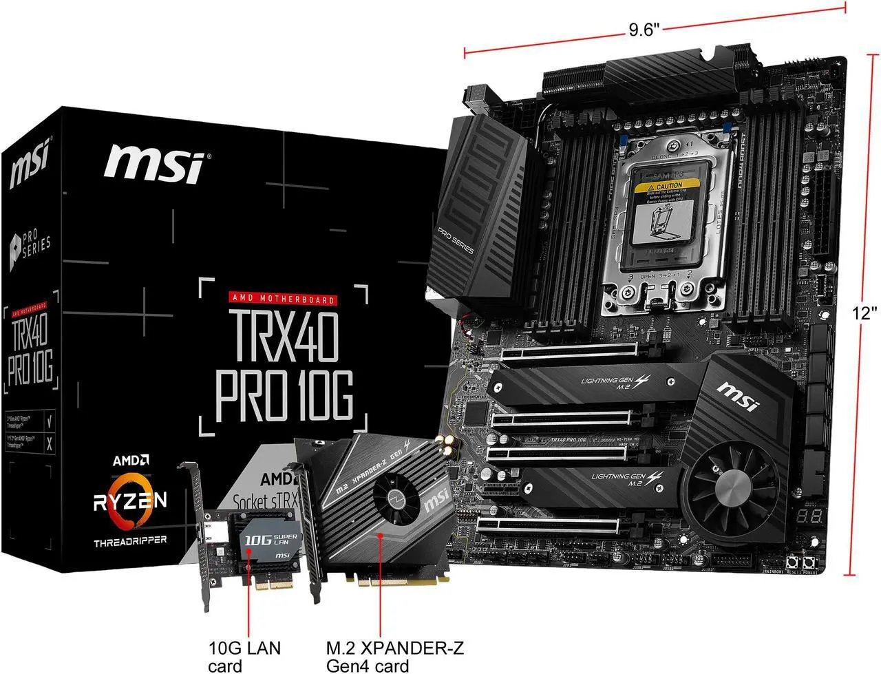 Alt view image 10 of 10 - MSI PRO TRX40 PRO 10G sTRX4 AMD TRX40 ATX AMD Motherboard