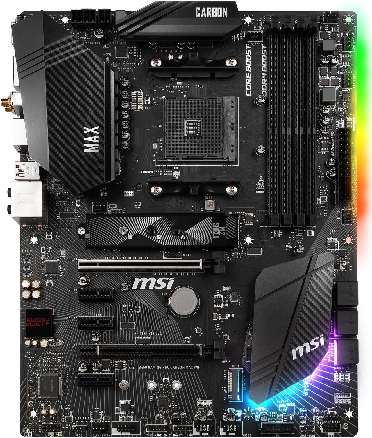 MSI B450 GAMING PRO CARBON MAX WIFI AM4 AMD B450 SATA 6Gb/s ATX AMD Motherboard