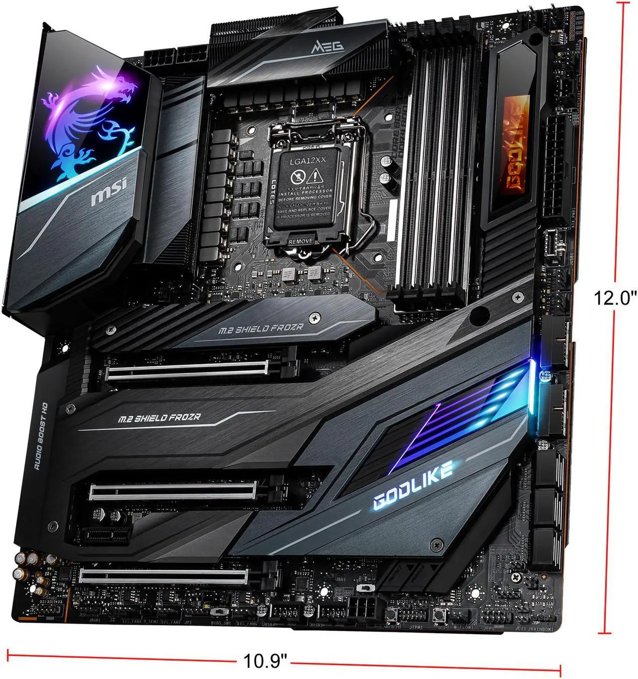 Alt view image 3 of 8 - MSI MEG Z490 GODLIKE LGA 1200 Intel Z490 Extended ATX Intel Motherboard