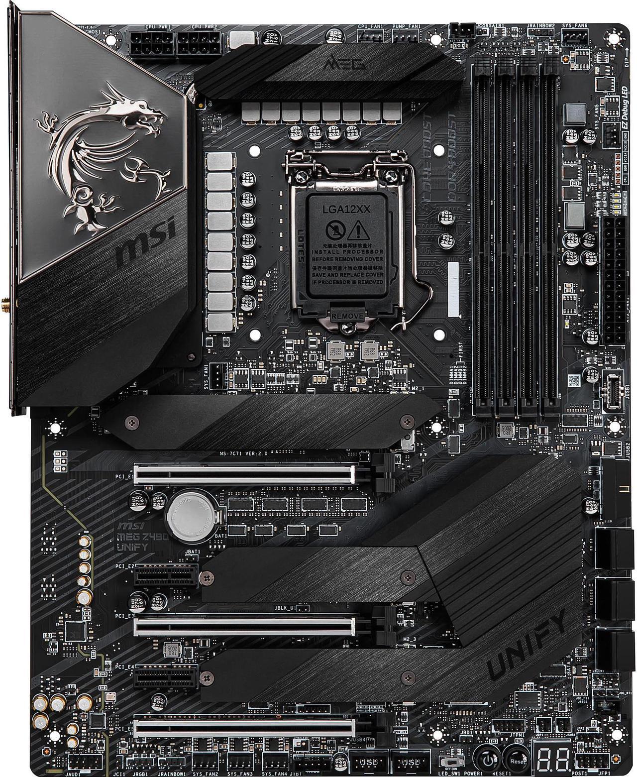 Main image of MSI MEG Z490 UNIFY LGA 1200 Intel Z490 SATA 6Gb/s ATX Intel Motherboard