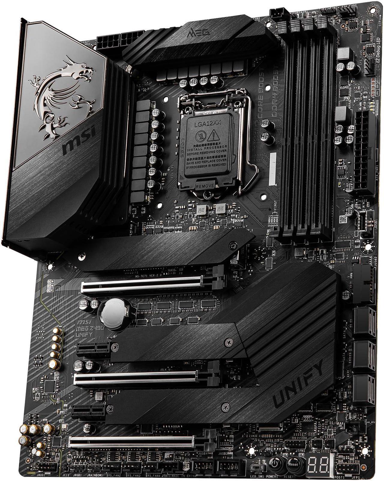 Alt view image 3 of 7 - MSI MEG Z490 UNIFY LGA 1200 Intel Z490 SATA 6Gb/s ATX Intel Motherboard