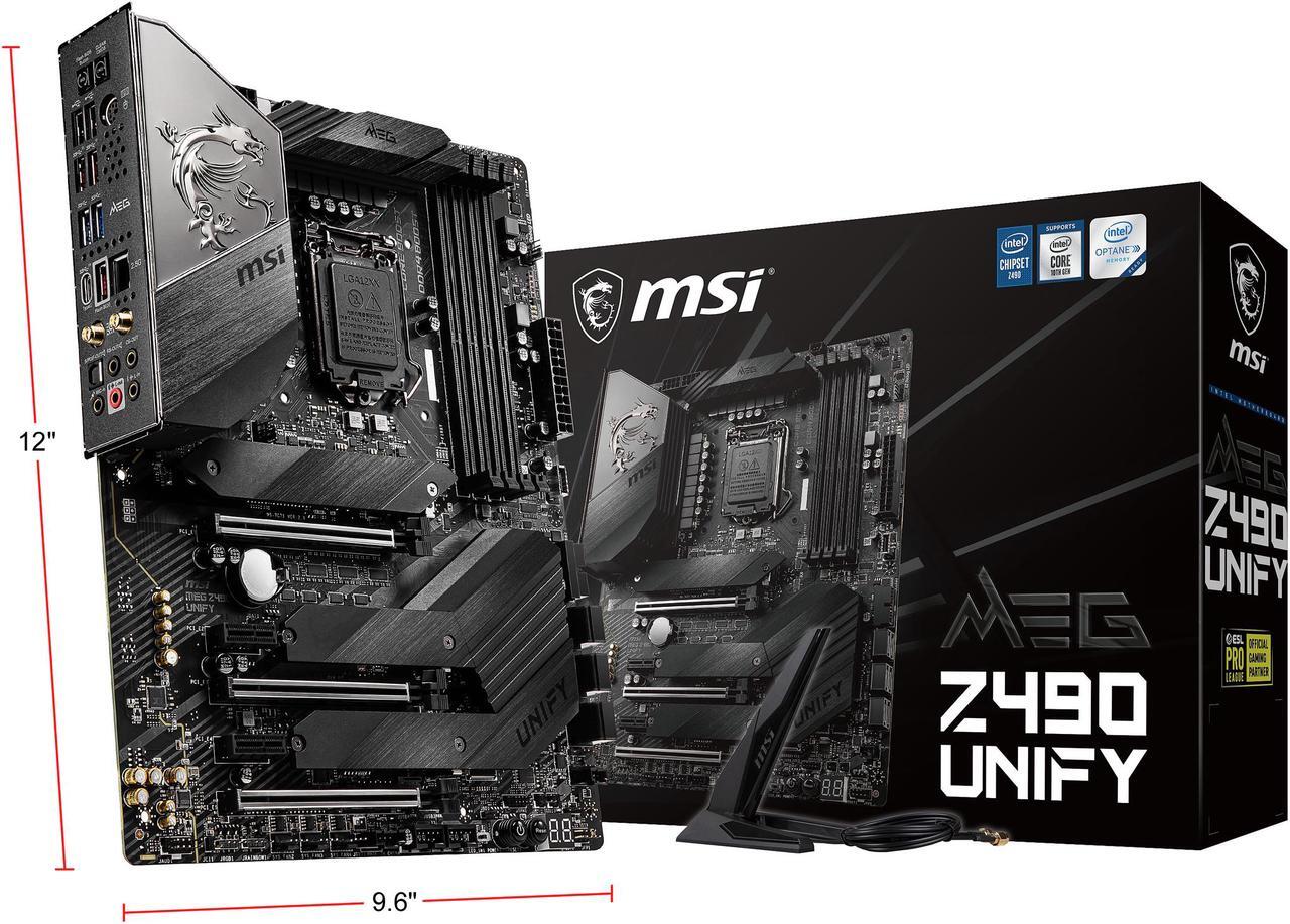 Alt view image 6 of 7 - MSI MEG Z490 UNIFY LGA 1200 Intel Z490 SATA 6Gb/s ATX Intel Motherboard