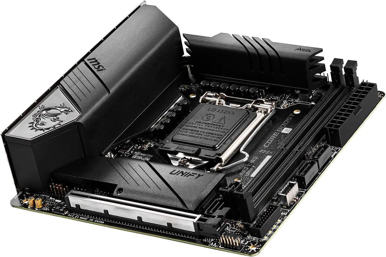 Alt view image 6 of 9 - MSI MEG Z490I UNIFY LGA 1200 Intel Z490 Mini ITX Intel Motherboard