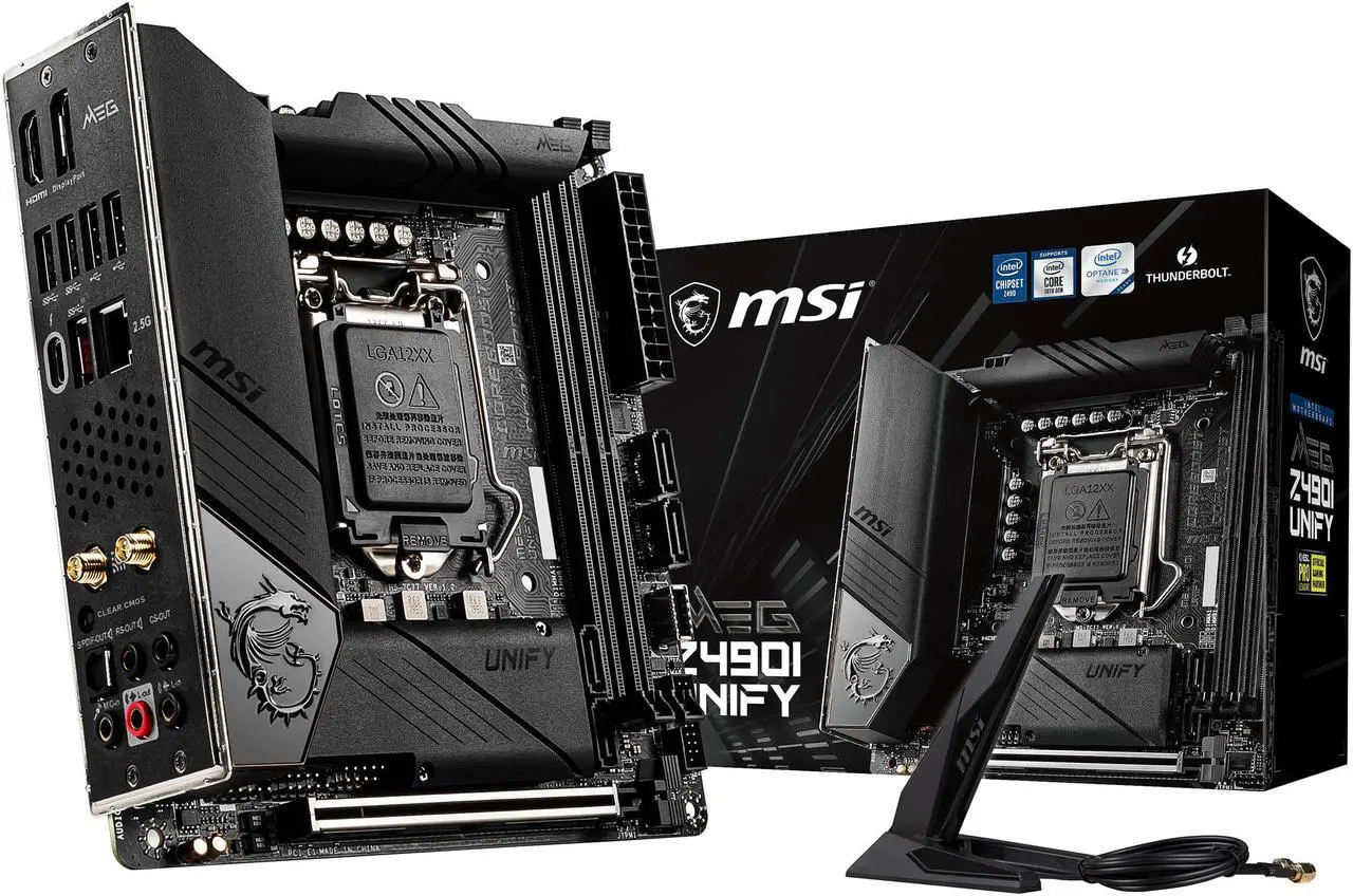 Alt view image 8 of 9 - MSI MEG Z490I UNIFY LGA 1200 Intel Z490 Mini ITX Intel Motherboard