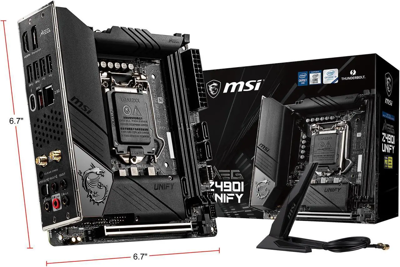 Alt view image 9 of 9 - MSI MEG Z490I UNIFY LGA 1200 Intel Z490 Mini ITX Intel Motherboard