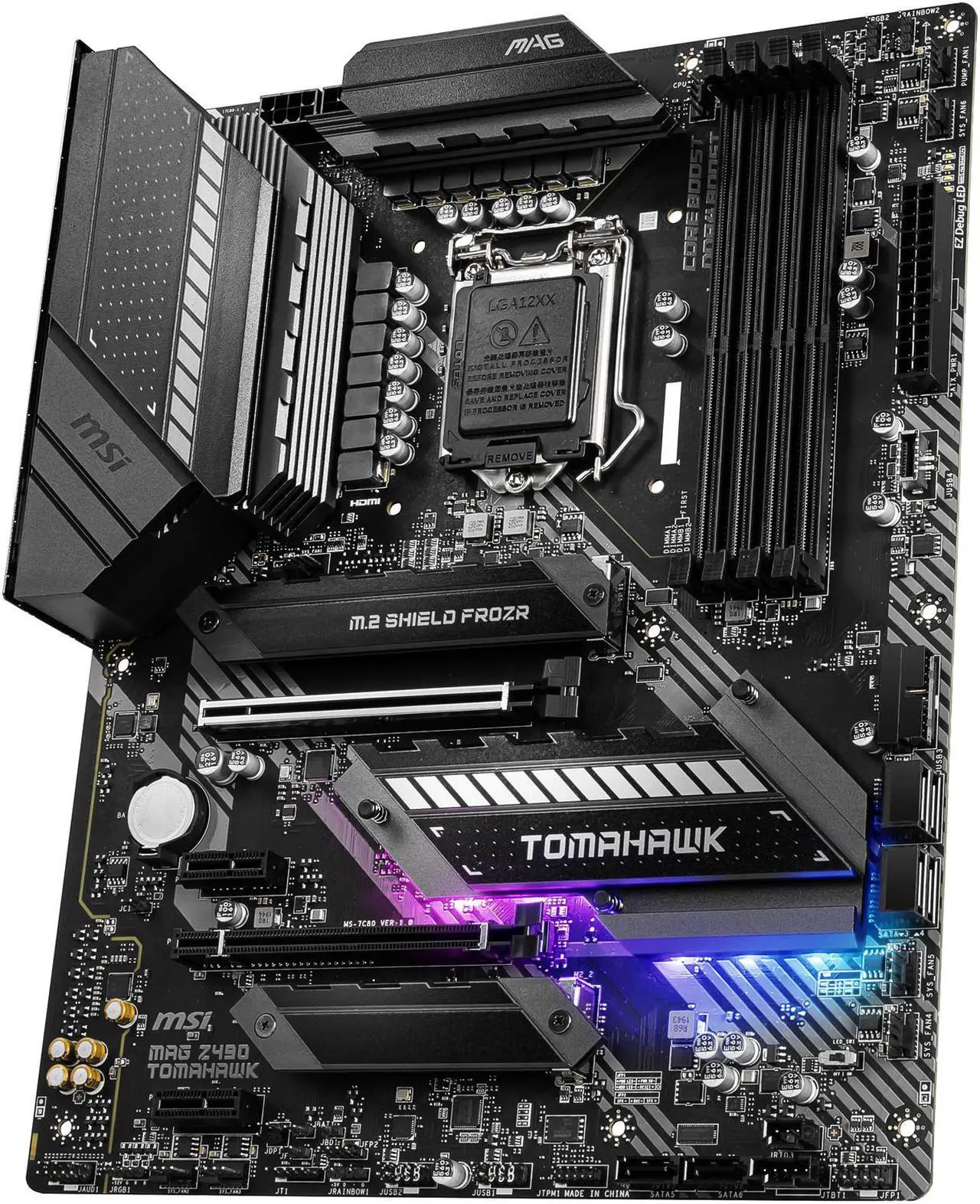 Main image of MSI MAG Z490 TOMAHAWK LGA 1200 Intel Z490 ATX Intel Motherboard