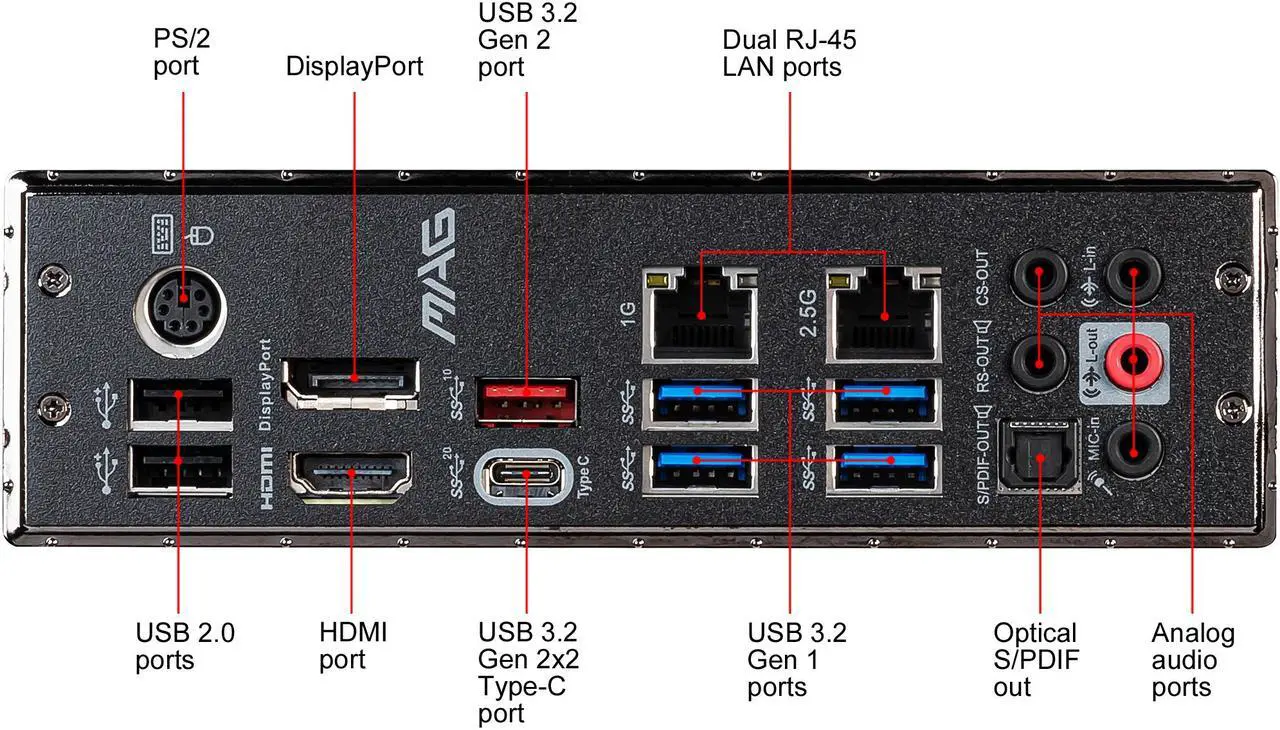 Alt view image 4 of 7 - MSI MAG Z490 TOMAHAWK LGA 1200 Intel Z490 ATX Intel Motherboard