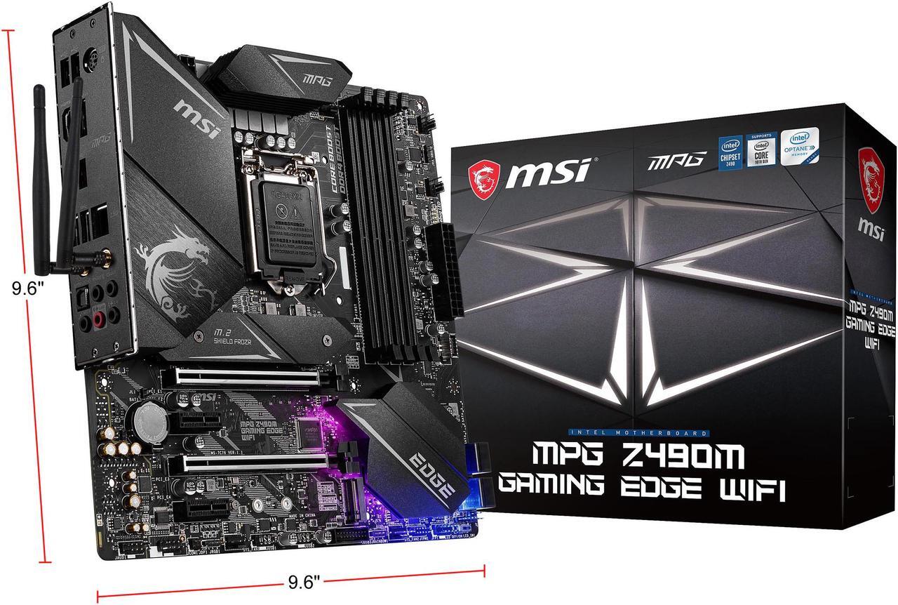 Alt view image 7 of 7 - MSI MPG Z490M GAMING EDGE WIFI LGA 1200 Intel Z490 SATA 6Gb/s Micro ATX Intel Motherboard