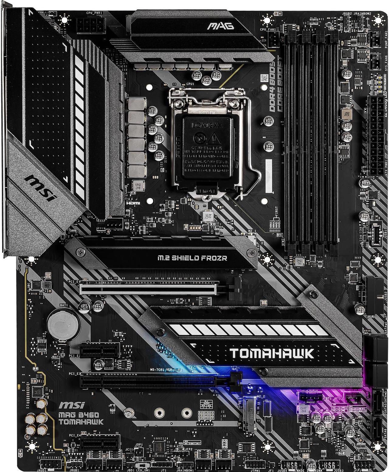 MSI MAG B460 TOMAHAWK LGA 1200 Intel B460 SATA 6Gb/s ATX Intel Motherboard