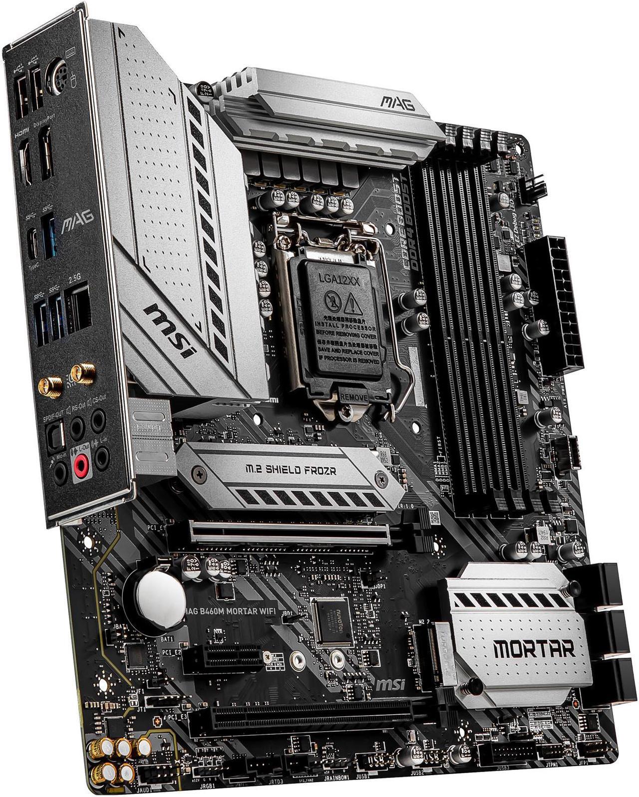 Alt view image 6 of 11 - MSI MAG B460M MORTAR WIFI LGA 1200 Intel B460 Micro ATX Intel Motherboard