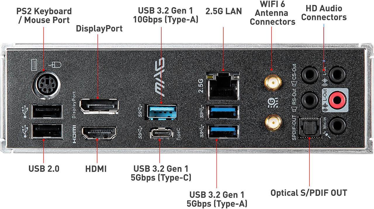 Alt view image 8 of 11 - MSI MAG B460M MORTAR WIFI LGA 1200 Intel B460 Micro ATX Intel Motherboard
