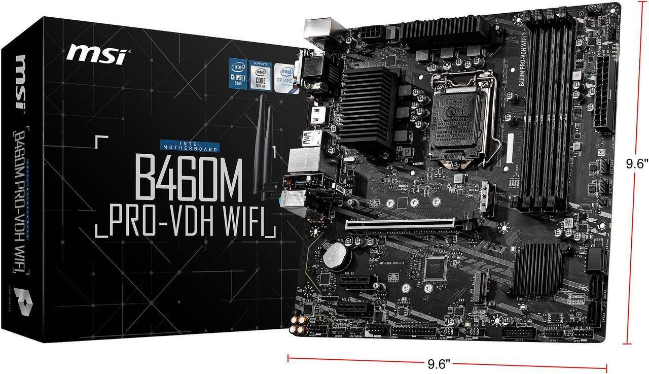 Alt view image 9 of 9 - MSI B460M PRO-VDH WIFI LGA 1200 Intel B460 Micro ATX Intel Motherboard