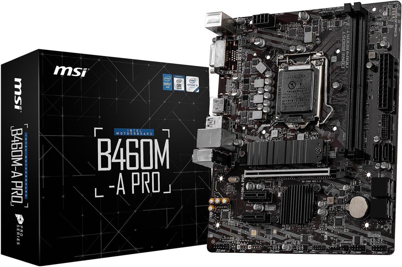 Alt view image 9 of 10 - MSI PRO B460M-A PRO LGA 1200 Intel B460 SATA 6Gb/s Micro ATX Intel Motherboard