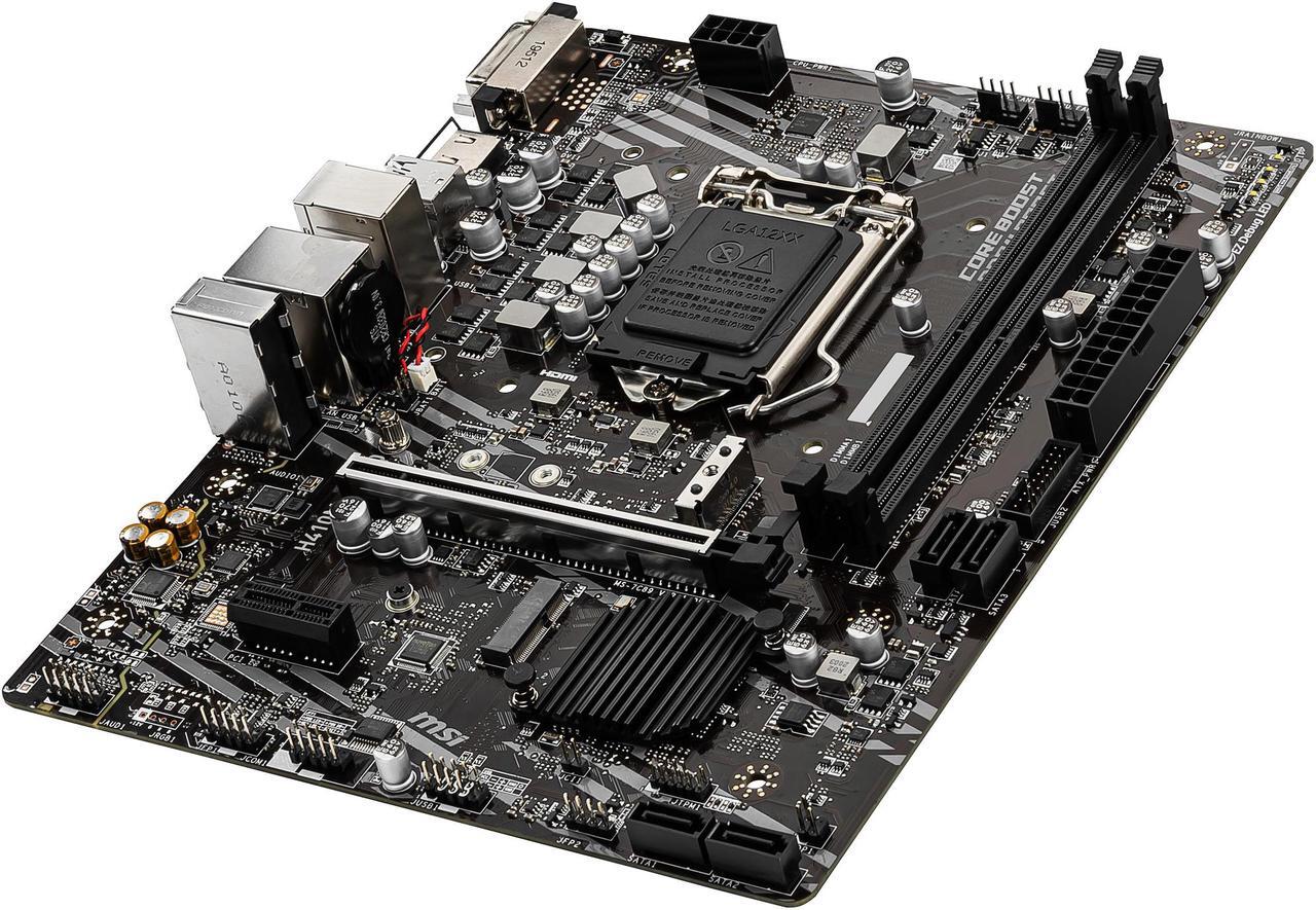 Alt view image 5 of 10 - MSI PRO H410M-A PRO LGA 1200 Intel H410 SATA 6Gb/s Micro ATX Intel Motherboard