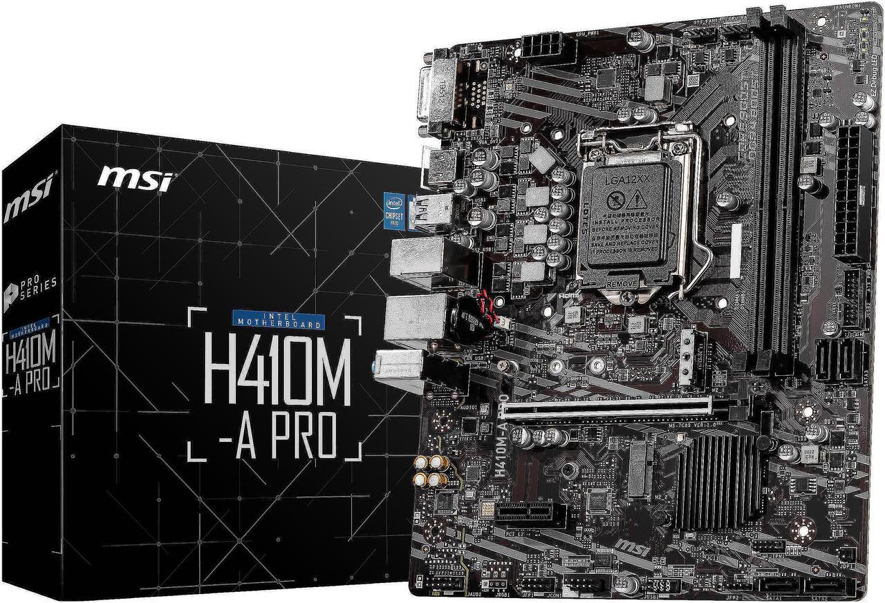 Alt view image 9 of 10 - MSI PRO H410M-A PRO LGA 1200 Intel H410 SATA 6Gb/s Micro ATX Intel Motherboard