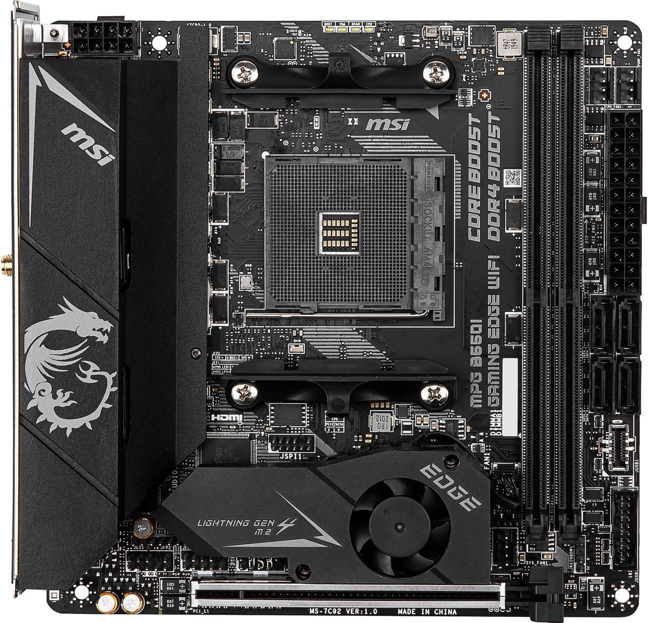 Main image of MSI MPG B550I GAMING EDGE WIFI AM4 AMD B550 Mini ITX AMD Motherboard