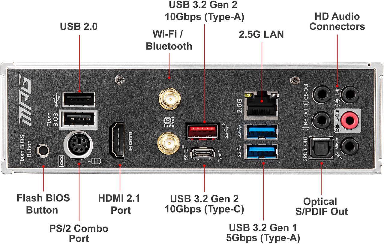 Alt view image 10 of 12 - MSI MPG B550I GAMING EDGE WIFI AM4 AMD B550 Mini ITX AMD Motherboard