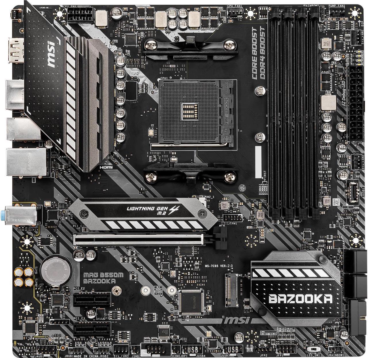 MSI MAG B550M BAZOOKA AM4 AMD B550 SATA 6Gb/s Micro ATX AMD Motherboard