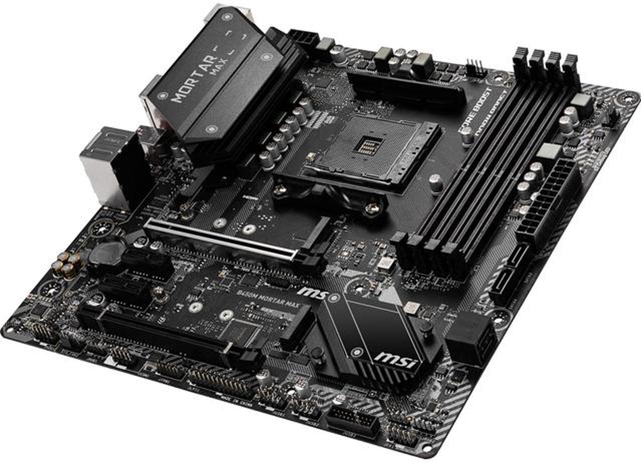 MSI B450M MORTAR MAX AM4 AMD B450 SATA 6Gb/s USB 3.1 HDMI Micro ATX Motherboards - AMD