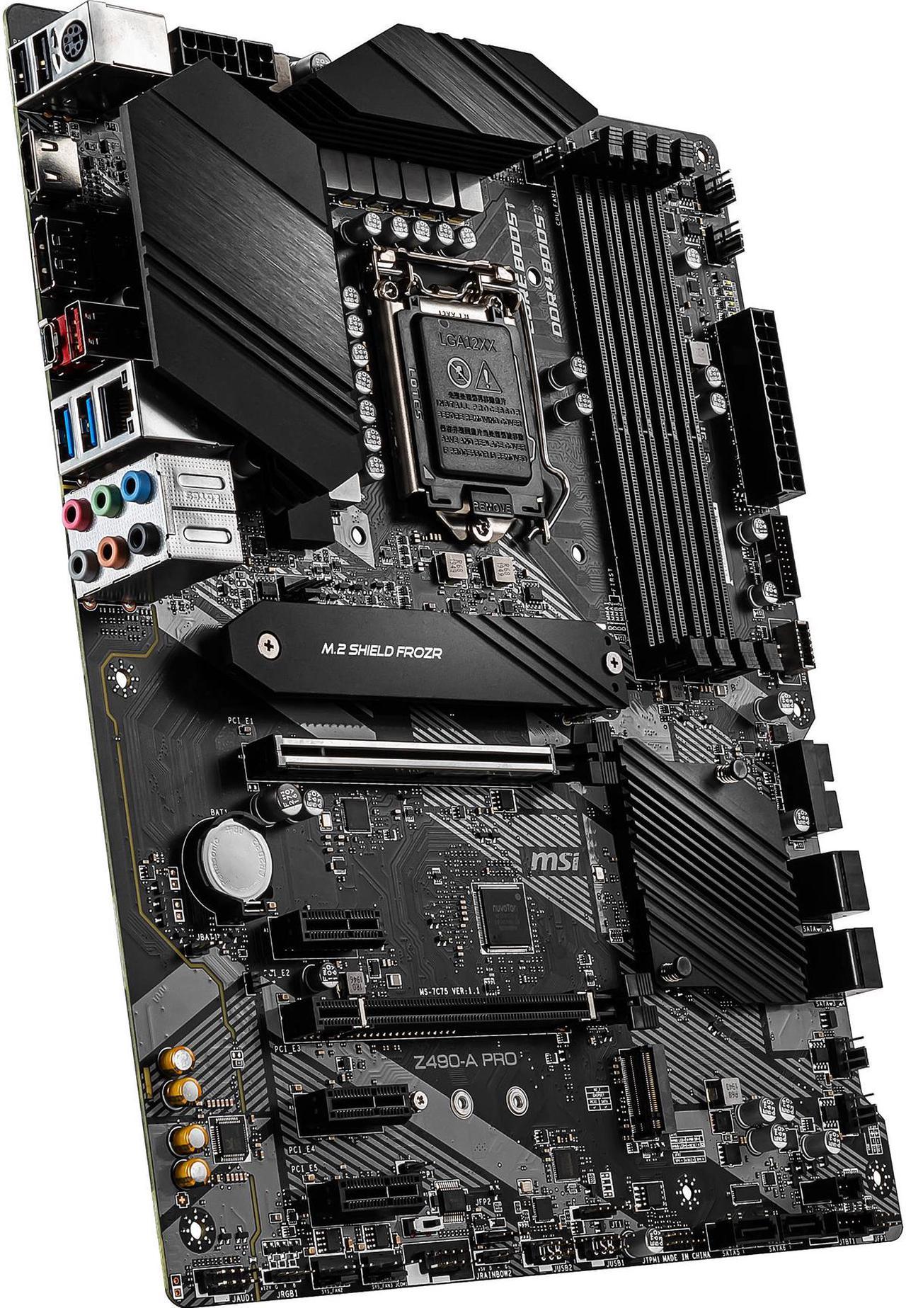 MSI PRO Z490-A PRO LGA 1200 Intel Z490 SATA 6Gb/s ATX Intel Motherboard