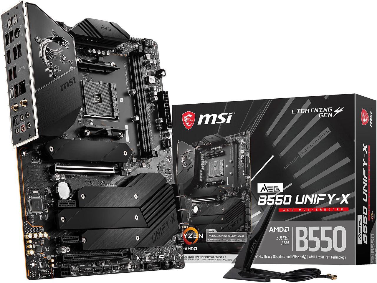 Alt view image 8 of 9 - MSI MEG B550 UNIFY-X AM4 AMD B550 SATA 6Gb/s USB 3.0 ATX AMD Motherboard