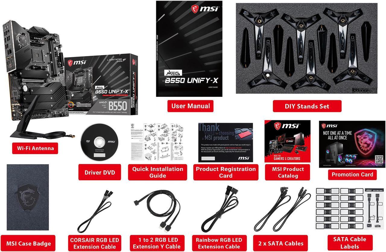 Alt view image 7 of 9 - MSI MEG B550 UNIFY-X AM4 AMD B550 SATA 6Gb/s USB 3.0 ATX AMD Motherboard