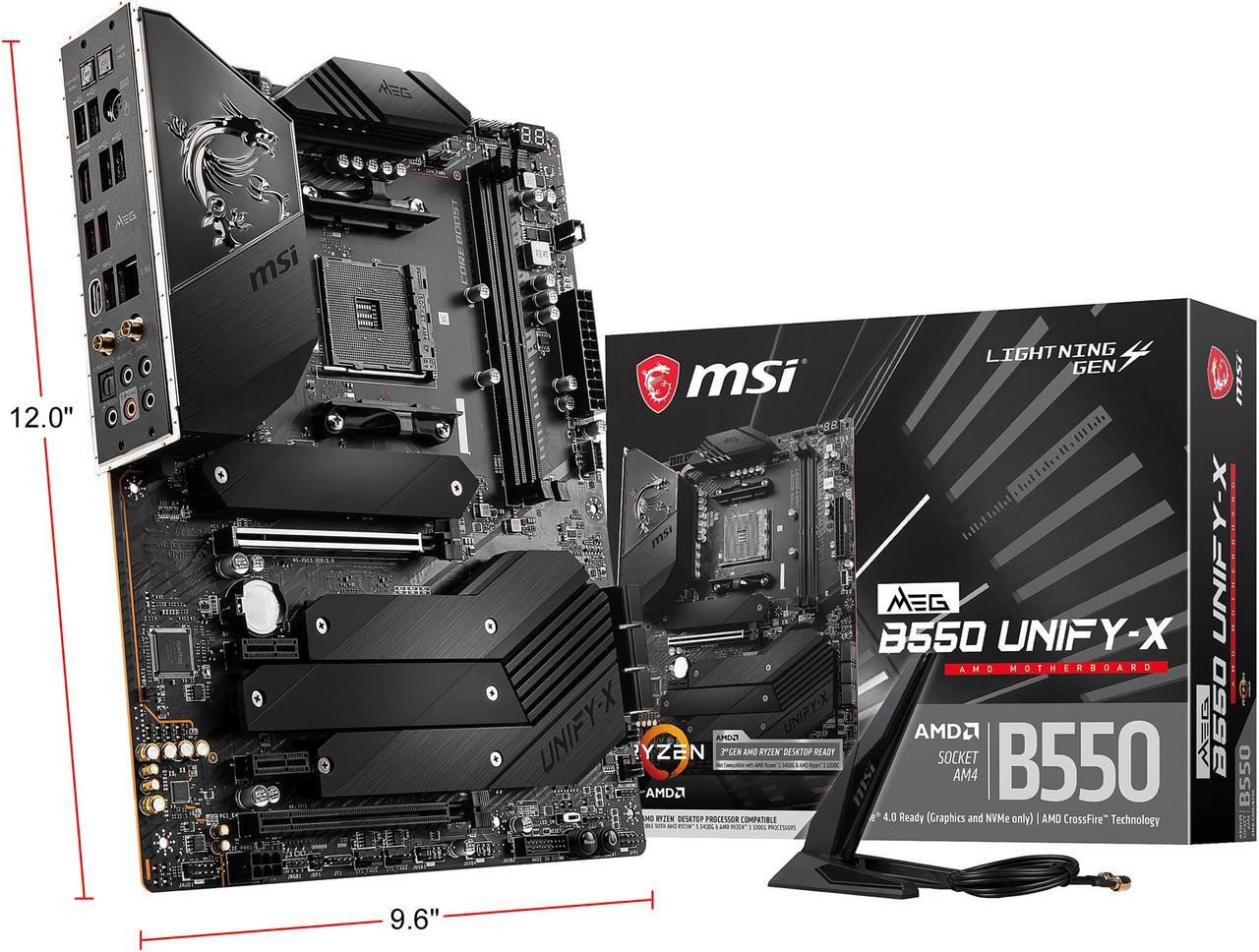 Alt view image 9 of 9 - MSI MEG B550 UNIFY-X AM4 AMD B550 SATA 6Gb/s USB 3.0 ATX AMD Motherboard