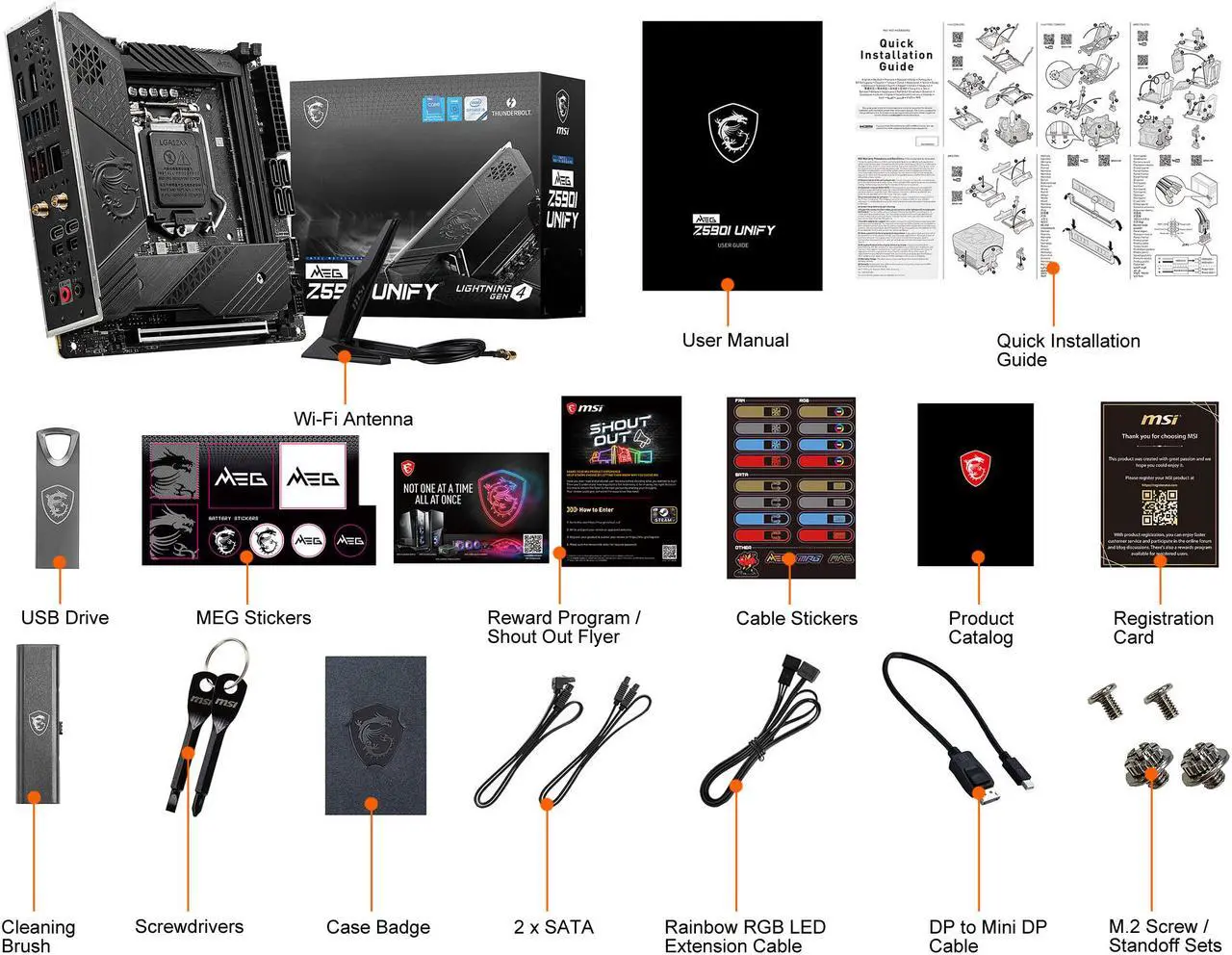 Alt view image 7 of 9 - MSI MEG Z590I UNIFY LGA 1200 Intel Z590 Mini ITX Intel Motherboard
