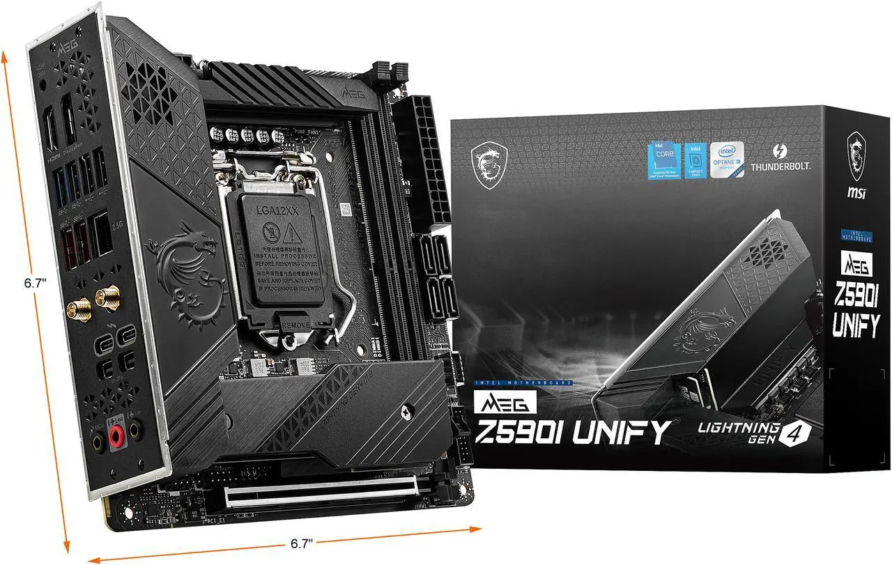 Alt view image 9 of 9 - MSI MEG Z590I UNIFY LGA 1200 Intel Z590 Mini ITX Intel Motherboard