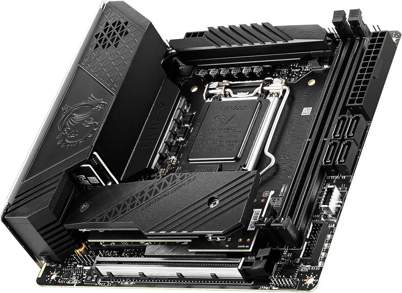Alt view image 4 of 9 - MSI MEG Z590I UNIFY LGA 1200 Intel Z590 Mini ITX Intel Motherboard