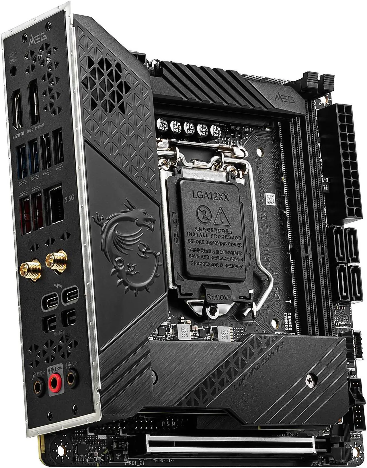 Alt view image 5 of 9 - MSI MEG Z590I UNIFY LGA 1200 Intel Z590 Mini ITX Intel Motherboard
