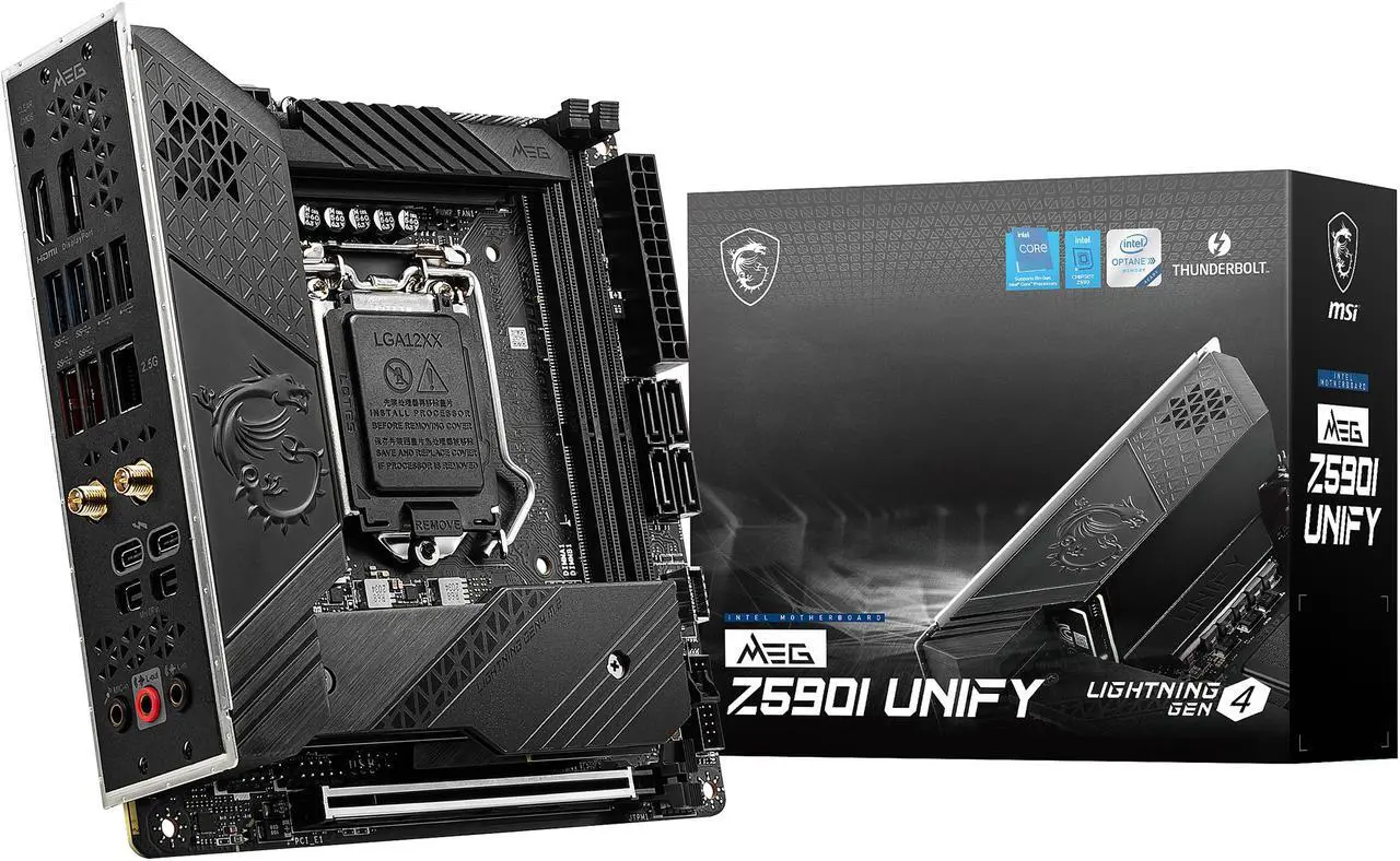 Alt view image 8 of 9 - MSI MEG Z590I UNIFY LGA 1200 Intel Z590 Mini ITX Intel Motherboard