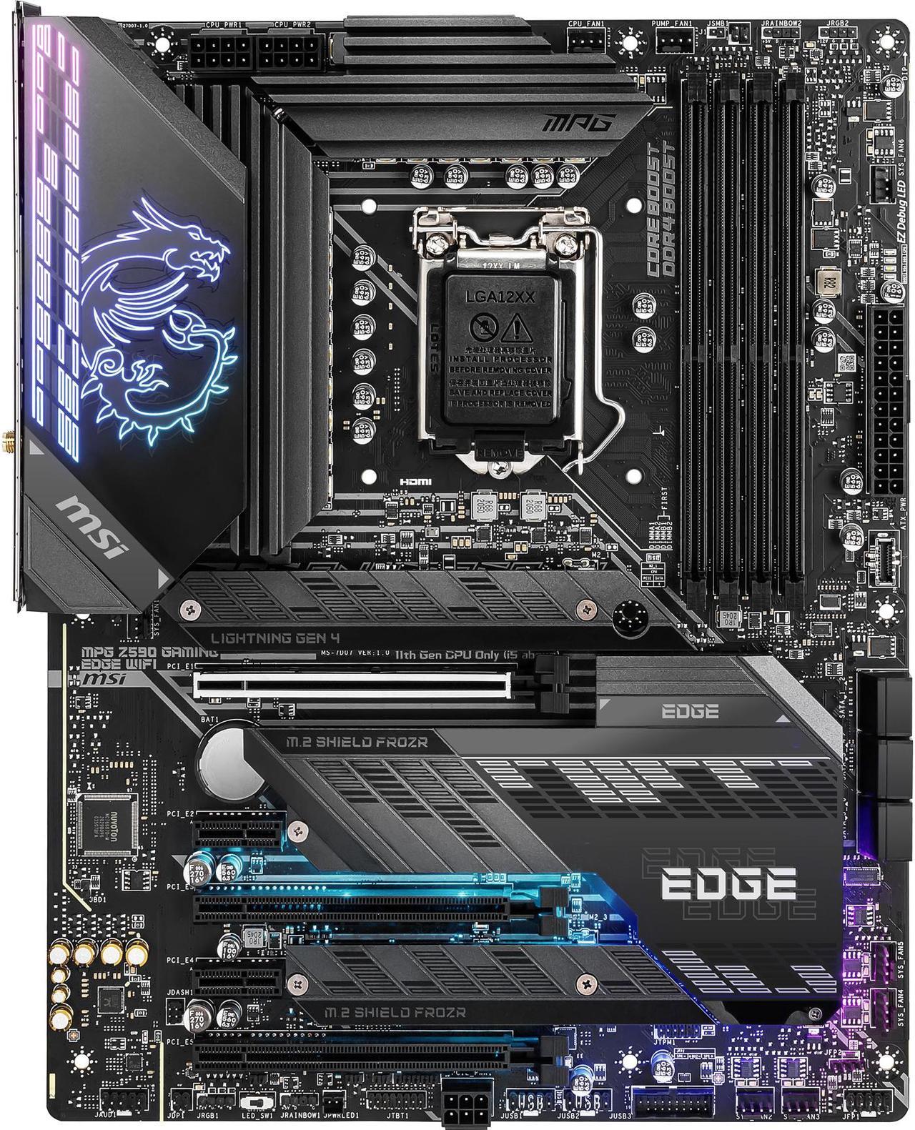 Main image of MSI MPG Z590 GAMING EDGE WIFI LGA 1200 Intel Z590 ATX Intel Motherboard