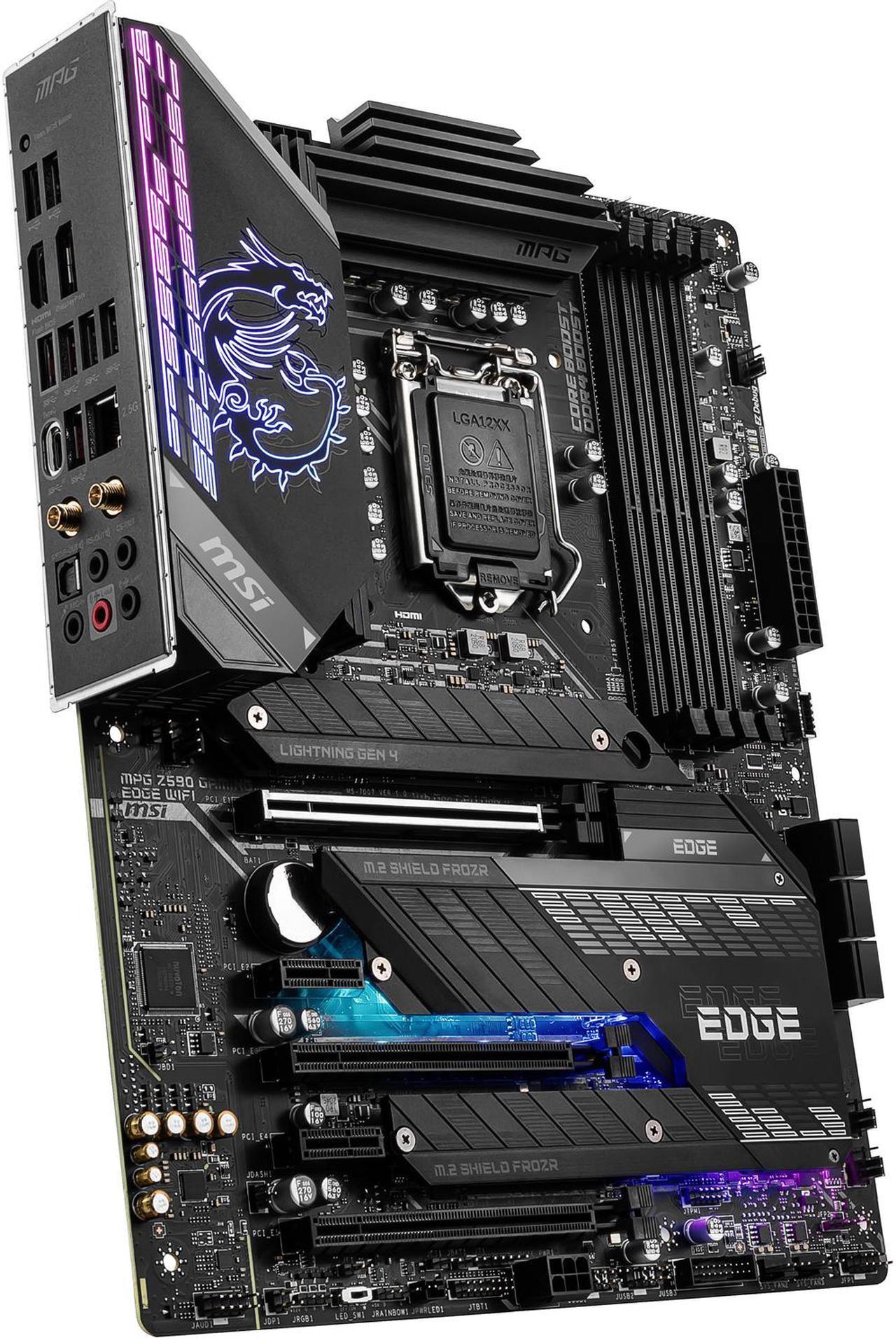 Alt view image 4 of 8 - MSI MPG Z590 GAMING EDGE WIFI LGA 1200 Intel Z590 ATX Intel Motherboard