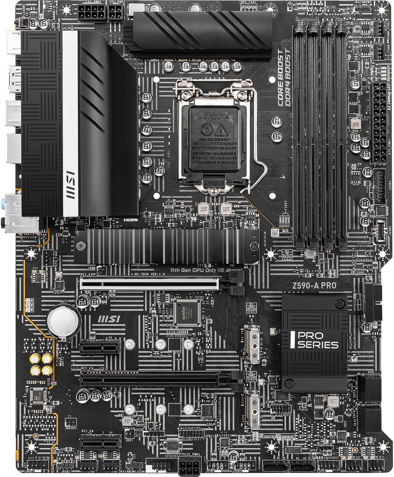 MSI Z590-A PRO LGA 1200 Intel Z590 SATA 6Gb/s ATX Intel Motherboard