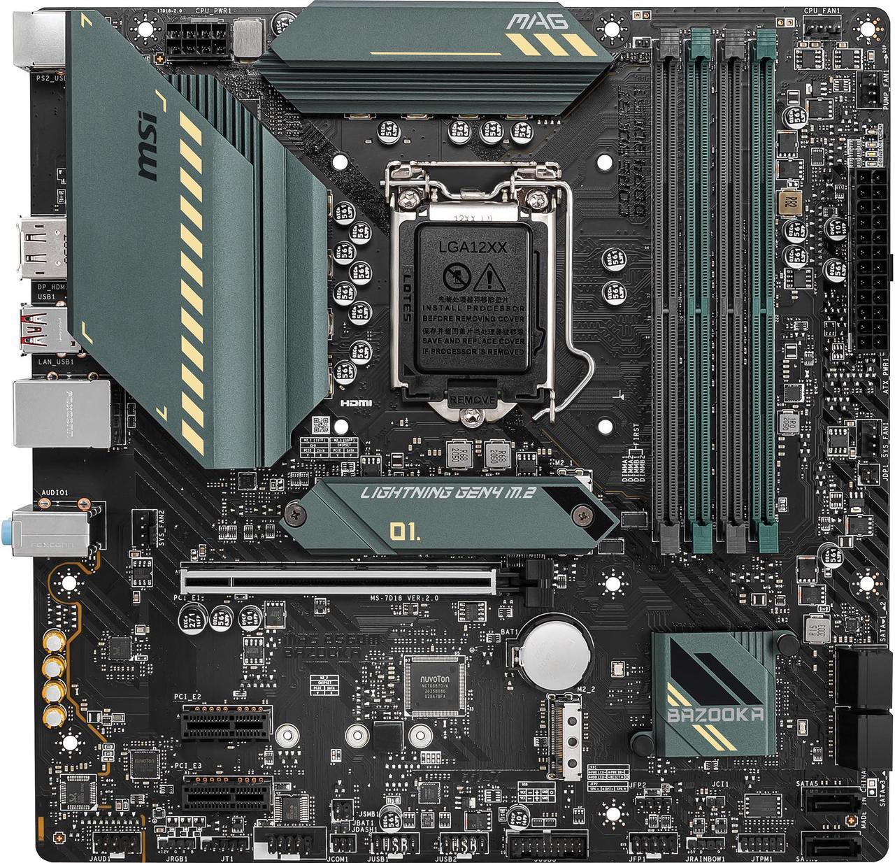 MSI MAG B560M BAZOOKA LGA 1200 Intel B560 SATA 6Gb/s Micro ATX Intel Motherboard