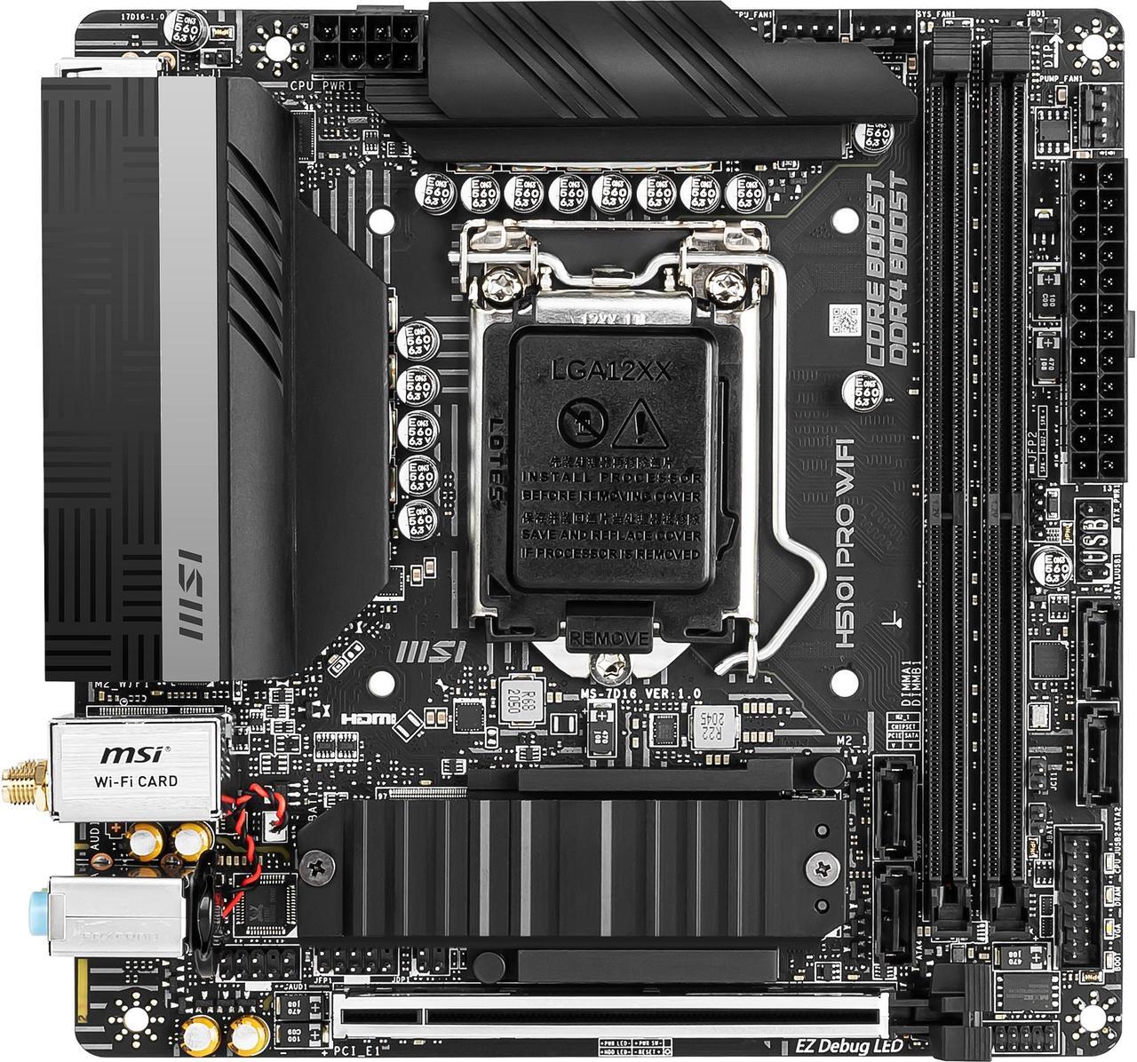 Main image of MSI H510I PRO WIFI LGA 1200 Intel H510 Mini ITX Intel Motherboard