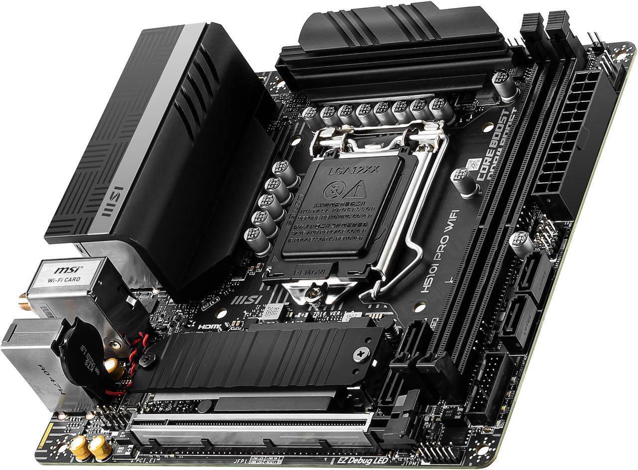 Alt view image 4 of 9 - MSI H510I PRO WIFI LGA 1200 Intel H510 Mini ITX Intel Motherboard