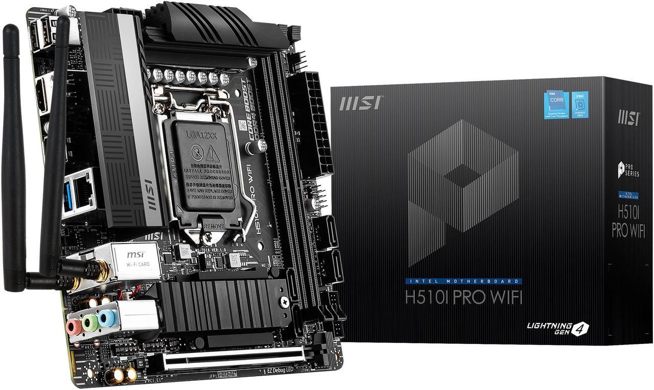 Alt view image 7 of 9 - MSI H510I PRO WIFI LGA 1200 Intel H510 Mini ITX Intel Motherboard