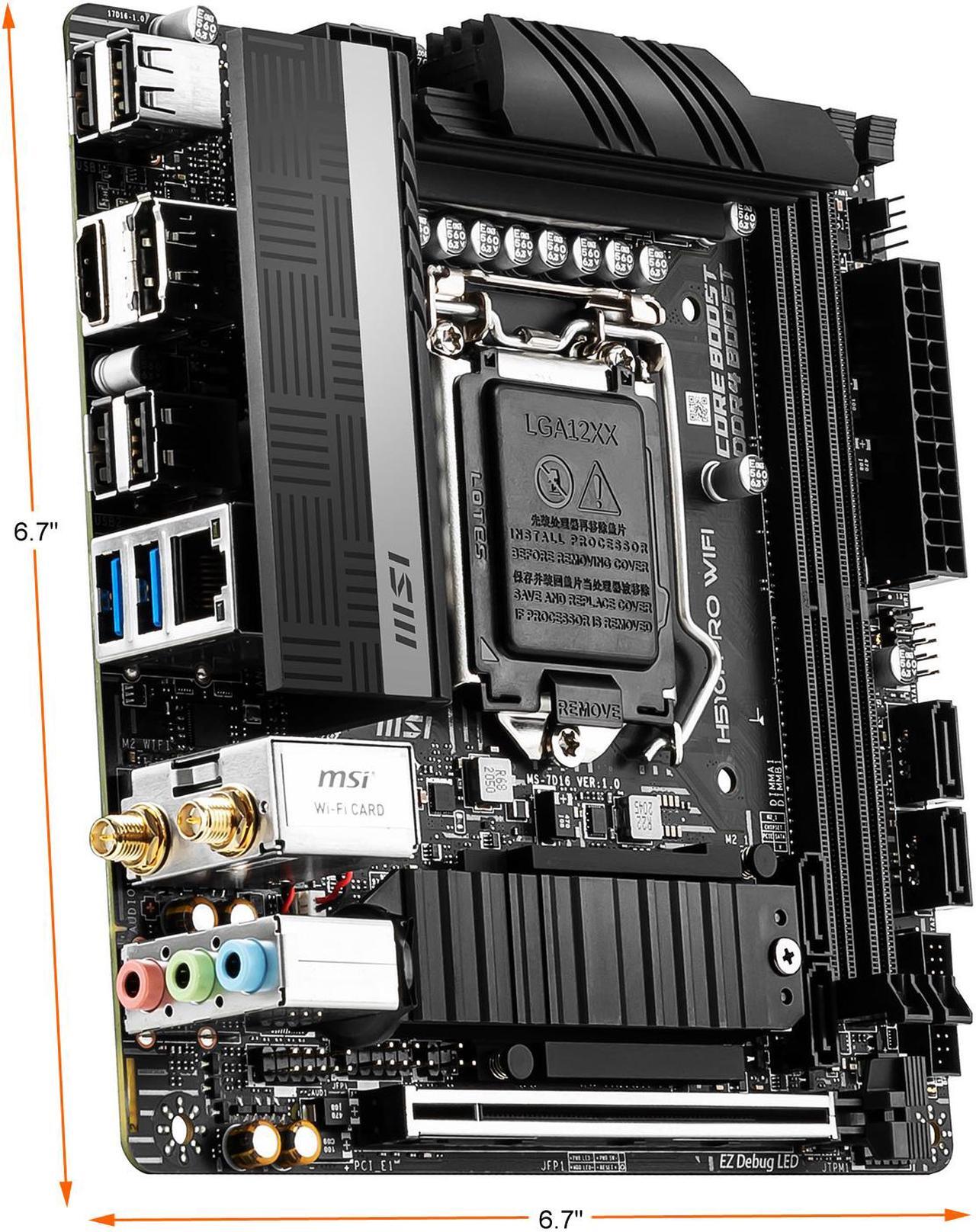 Alt view image 6 of 9 - MSI H510I PRO WIFI LGA 1200 Intel H510 Mini ITX Intel Motherboard