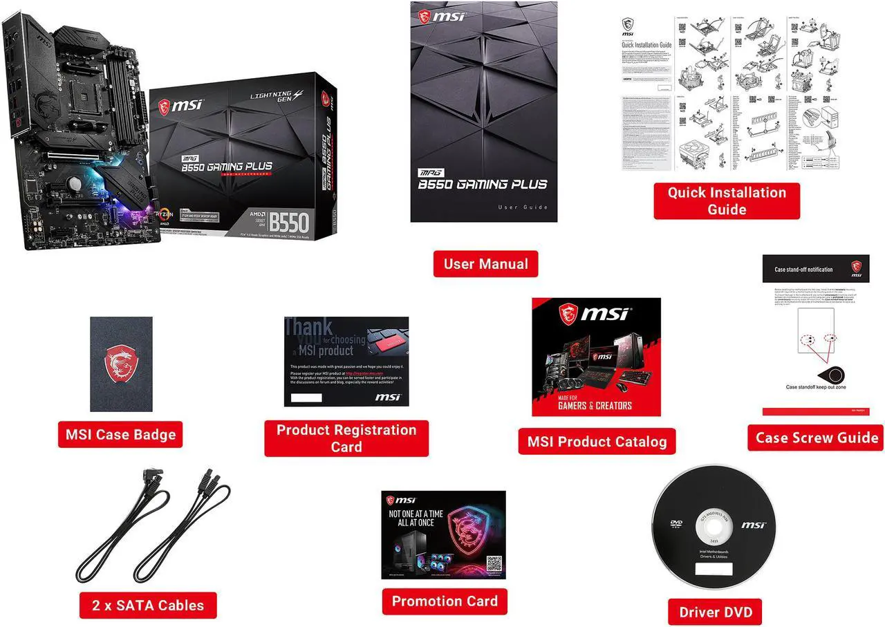 Alt view image 5 of 10 - MSI MPG B550 GAMING PLUS AM4 AMD B550 ATX AMD Motherboard
